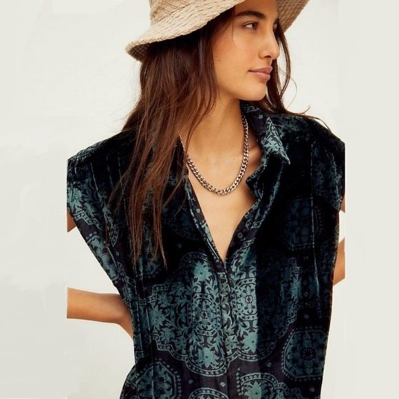 Free People On My Mind Velvet Maxi Top NWT - Picture 3 of 10